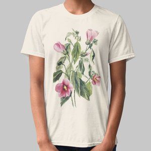 Rosepink Vintage Floral Print Short Sleeve Graphic Tee T-shirt S M L XL